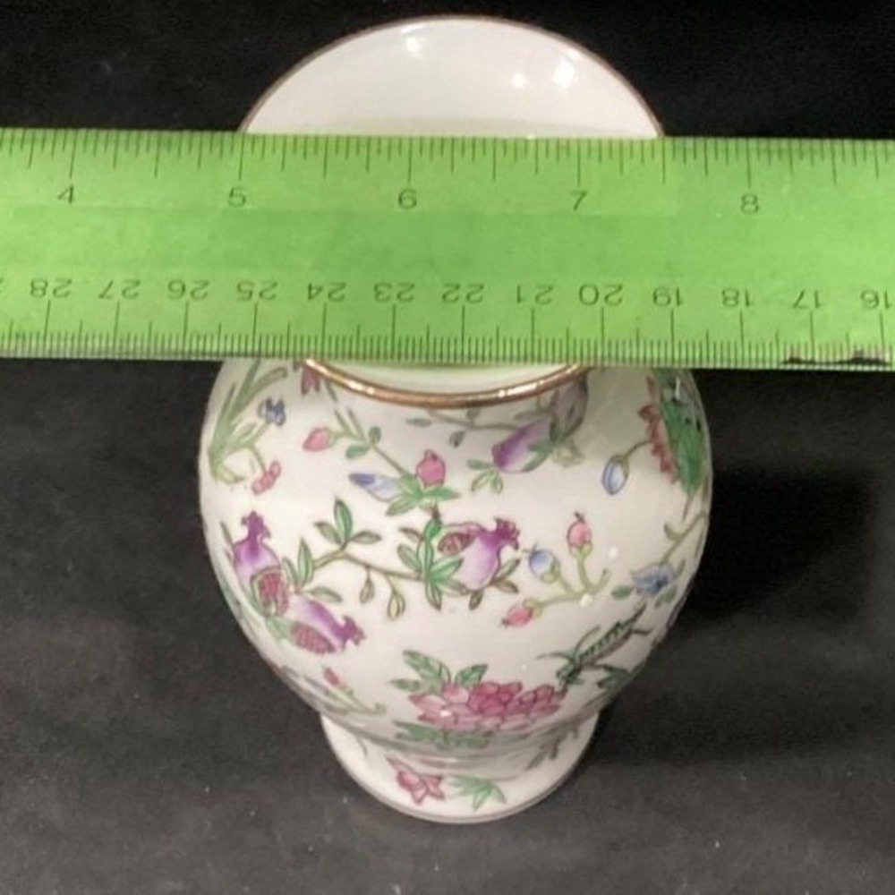 Nora Fenton Designs Mille Fleur Decorated Porcelain Asian Vase 308-1 Vintage - Picture 7 of 11